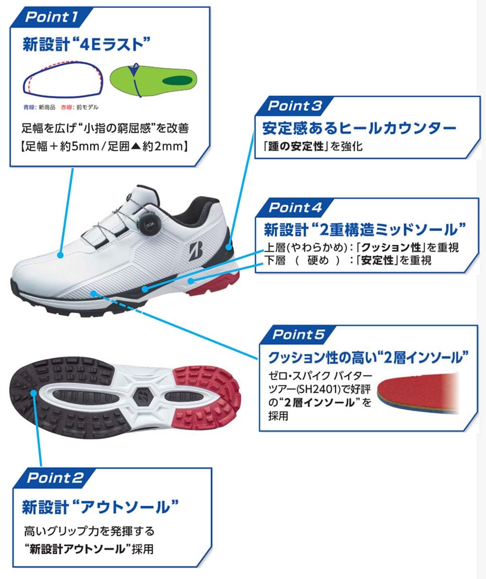 ゼロ・スパイク バイター ワイド(25.0cm WK（白/黒）): ギア