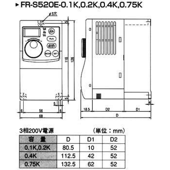 FR-S520E-0.4K インバータ FREQROL-S500シリーズ 1台 三菱電機 【通販