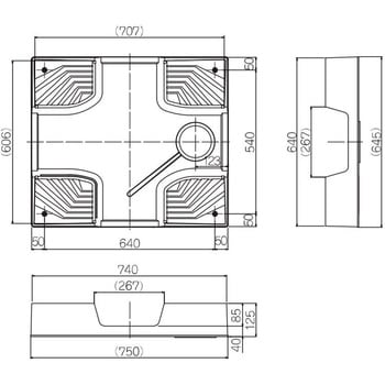 ベストレイ 防水パン 74嵩上げ一体タイプ 横引排水トラップ付 シナネン