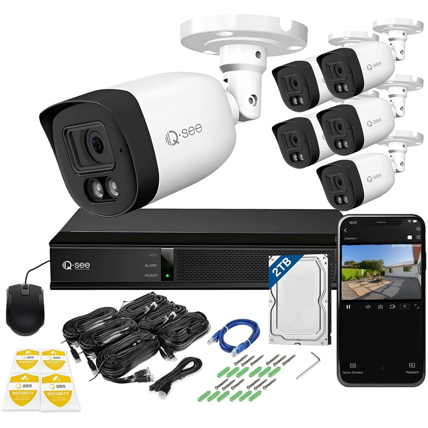 QP08065YC Qsee セキュリティカメラ 8ch NVRレコーダー 2TB搭載 IP67