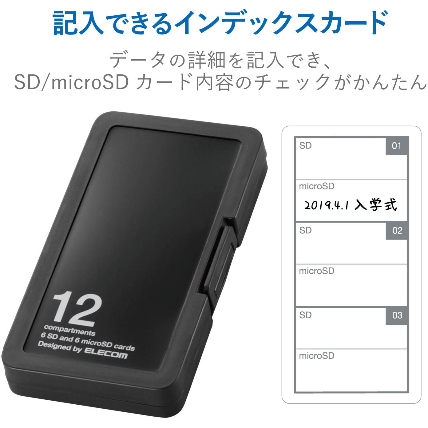 CMC-SDCPP36BK メモリカードケース インデックス台紙付き 1個 エレコム