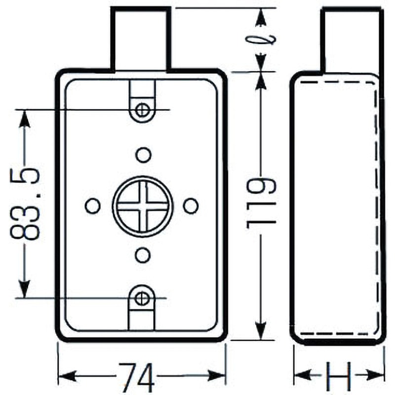 SW1-28J 露出スイッチボックス 1ヶ用 未来工業 種類1方出 SW1-28J