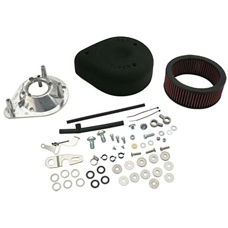 170-0182A ティアドロップエアクリーナーキット S&S リンクルブラック