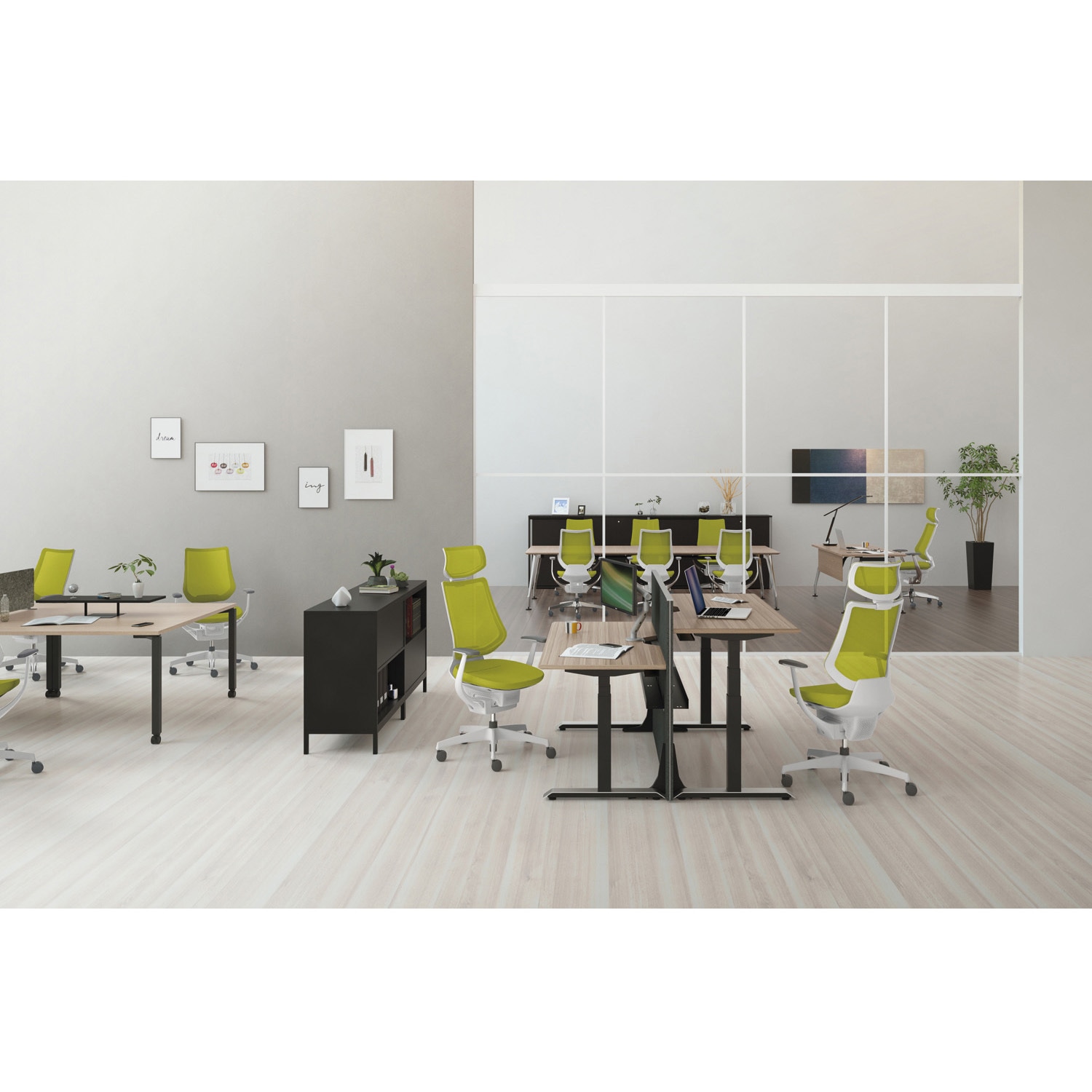 CR-G3413E6G4M6-WN オフィスチェアー ing バーチカルタイプ ブラック