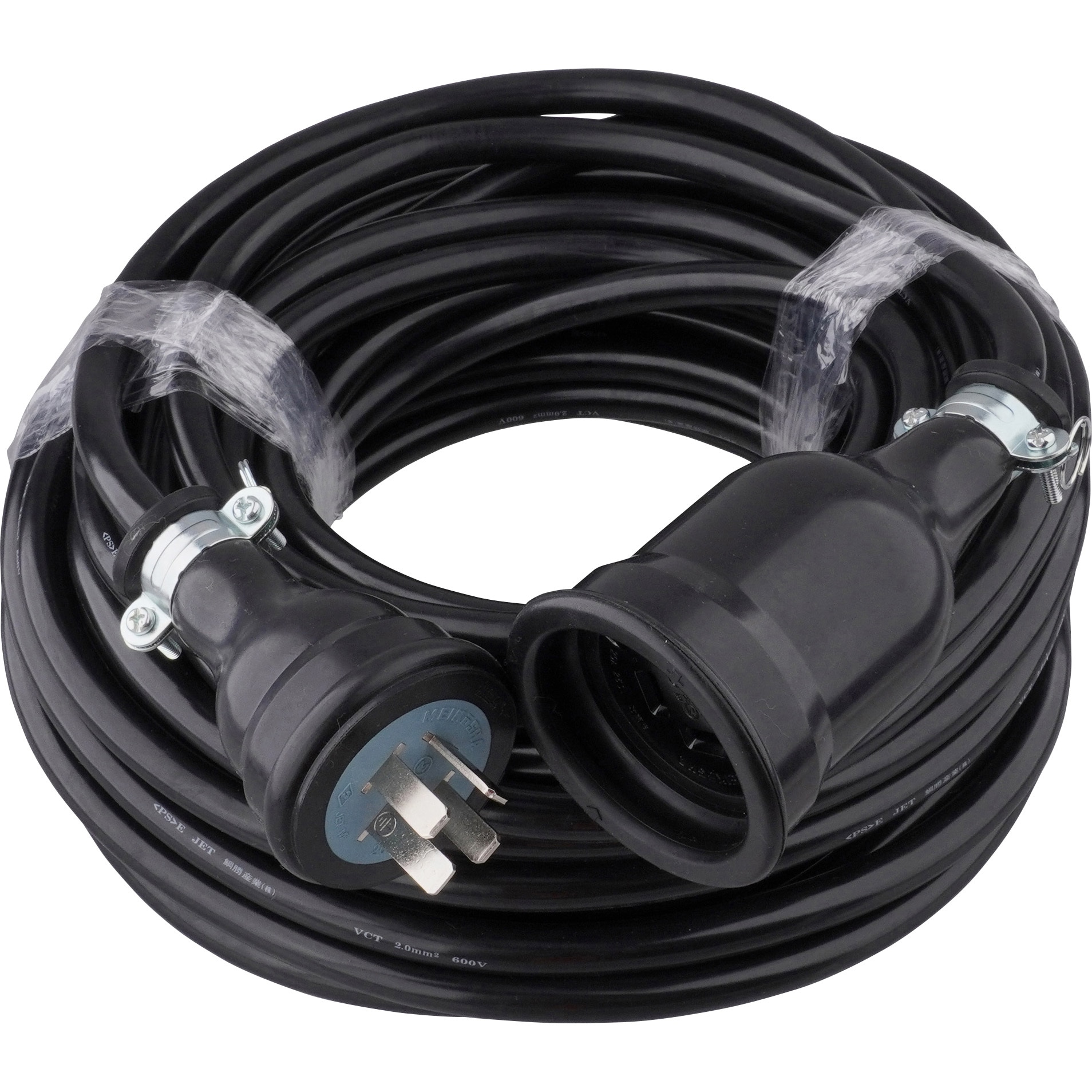 3S-200V-20M 屋外用3相200V延長コード タイカツ 防雨 1ツ口 VCT 長さ