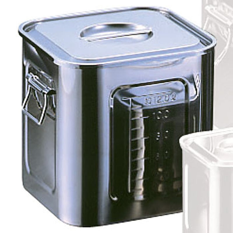 30cm 18-8 目盛付深型角キッチンポット AG(赤川器物製作所) 容量25L