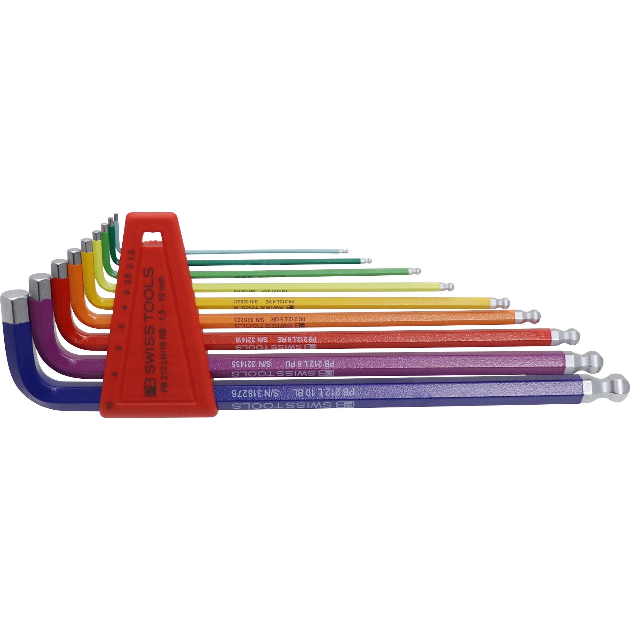 212.LH-10RBCN ボールロング六角棒レンチセット(レインボー) PB SWISS