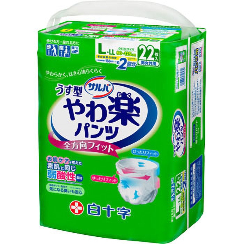 サルバ うす型やわ楽パンツ 白十字 吸収量300mL サイズL-LL 1個(22枚