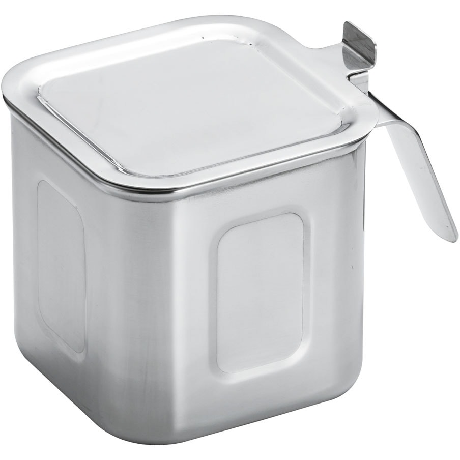 18-8深型角キッチンポット YUKIWA(ユキワ/三宝産業) 丁番蓋付きタイプ