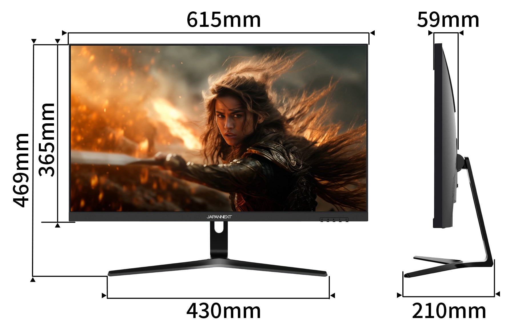 JAPANNEXT 27インチ WQHD(2560x1440)解像度 IPSパネル搭載 165Hz対応
