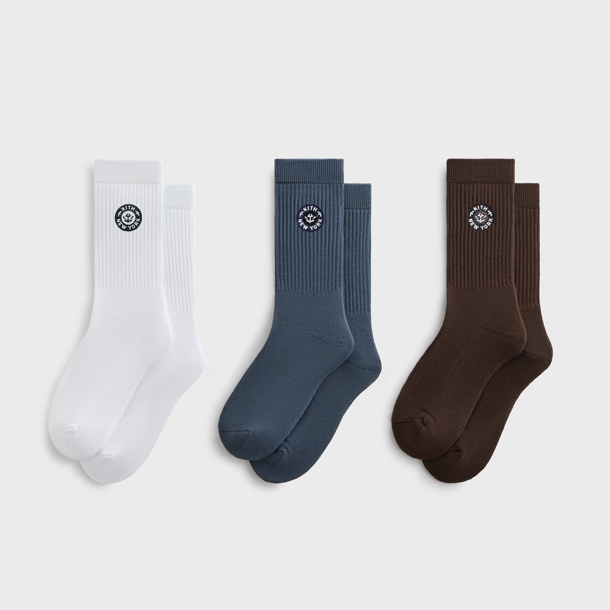 Kith 3-Pack Rose Script Cotton Crew Socks - Multi – Kith Japan