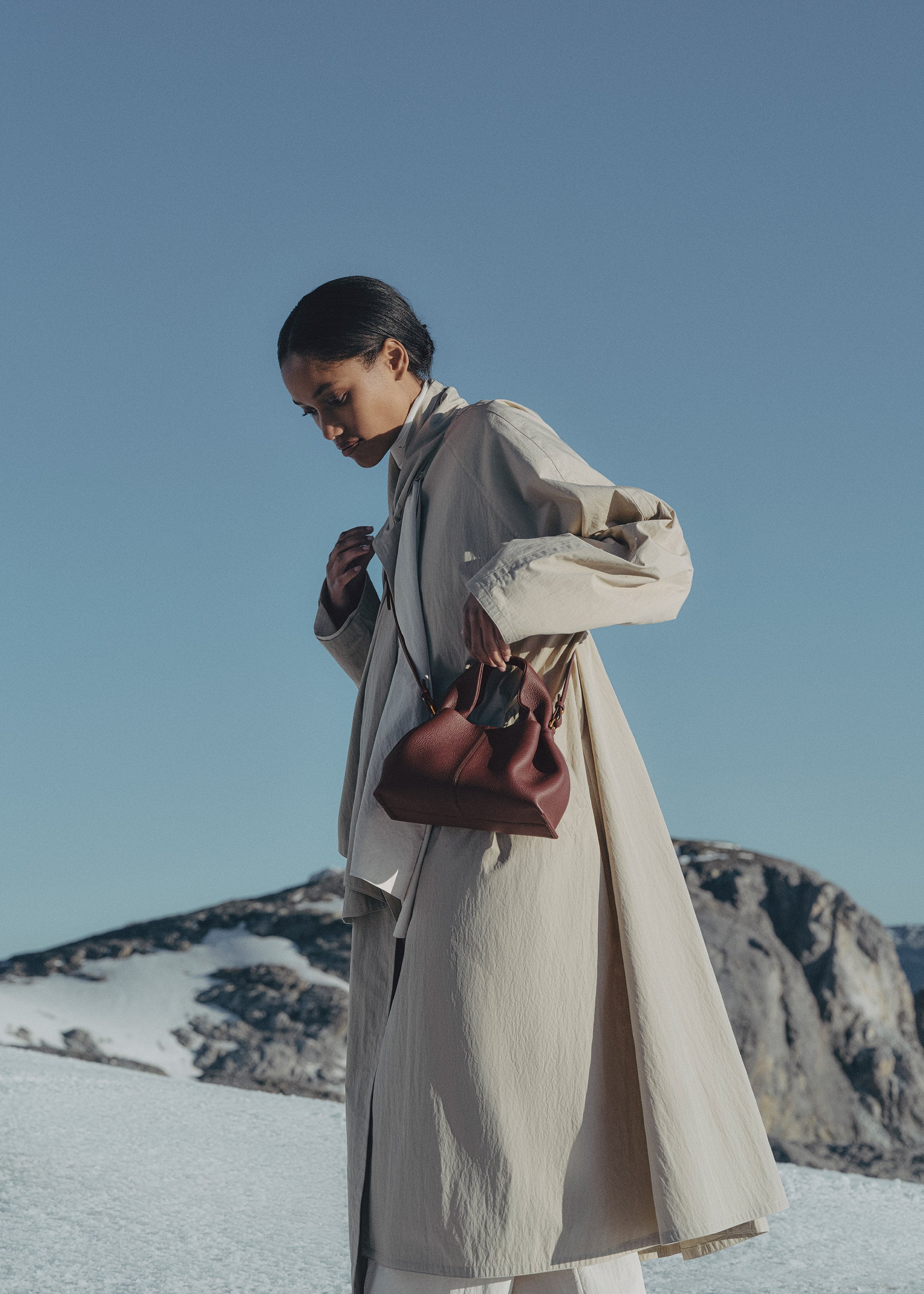 Polène | バッグ - Numéro Neuf Mini - ダークチェリー テクスチャード