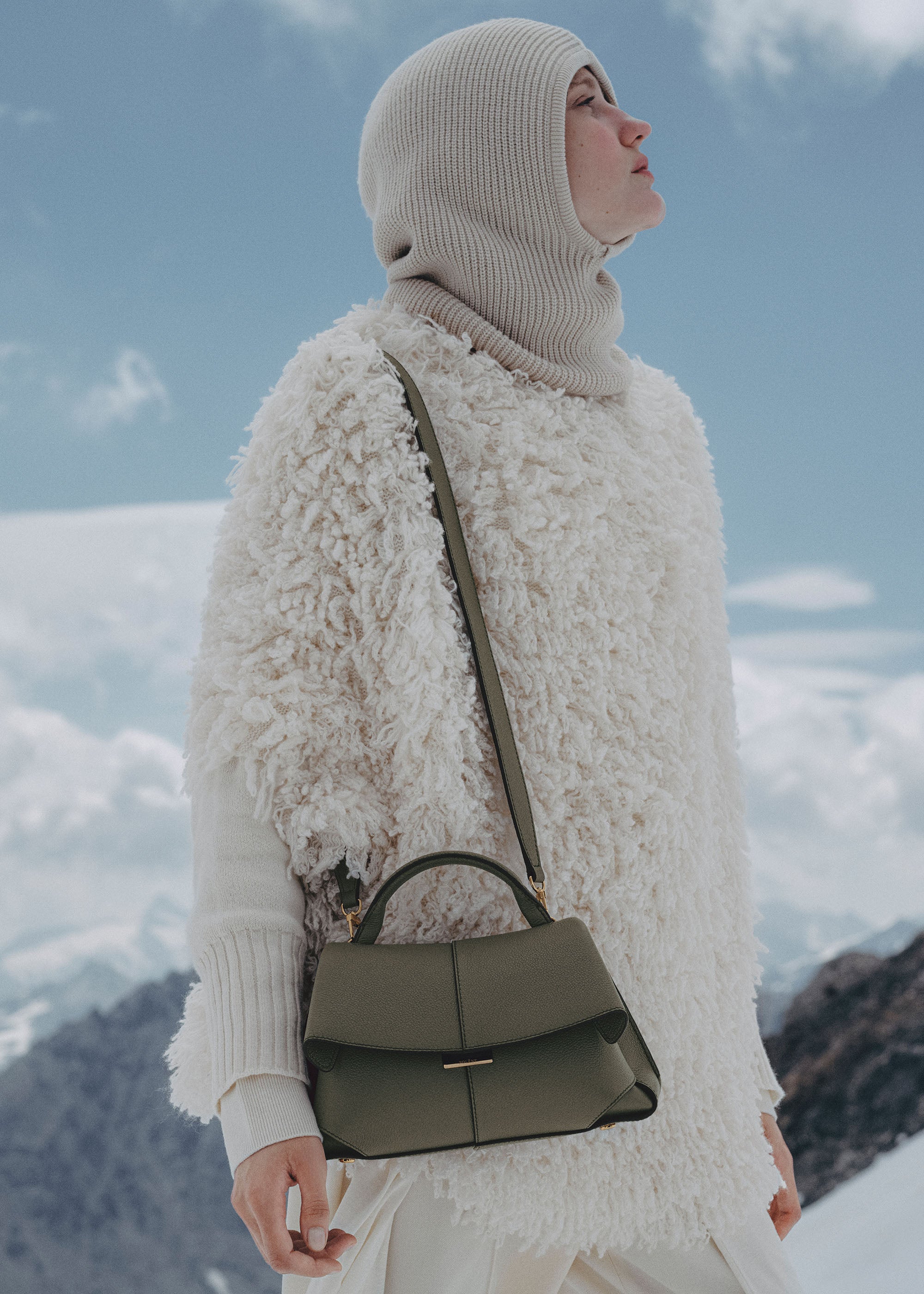 Polène | バッグ - Mokki Mini - スモーキーグリーン テクスチャード