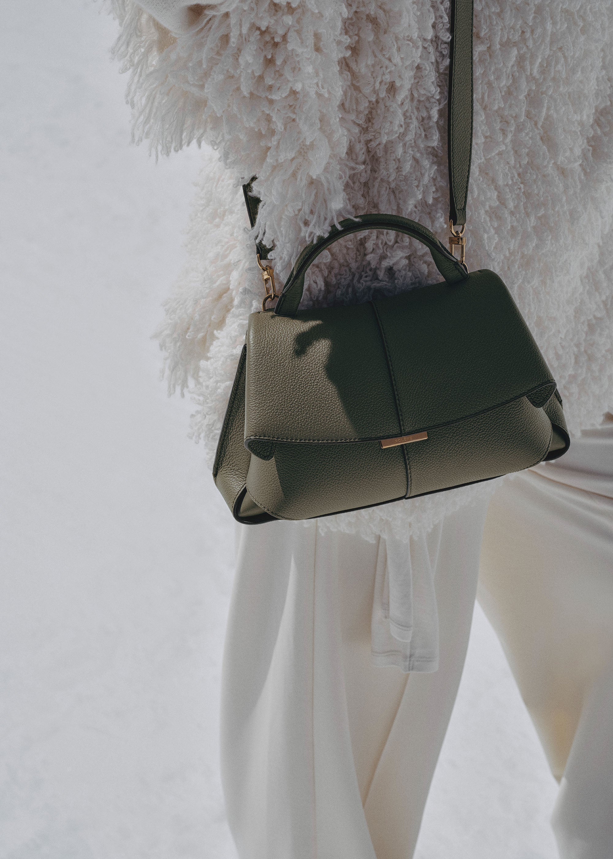 Polène | バッグ - Mokki Mini - スモーキーグリーン テクスチャード