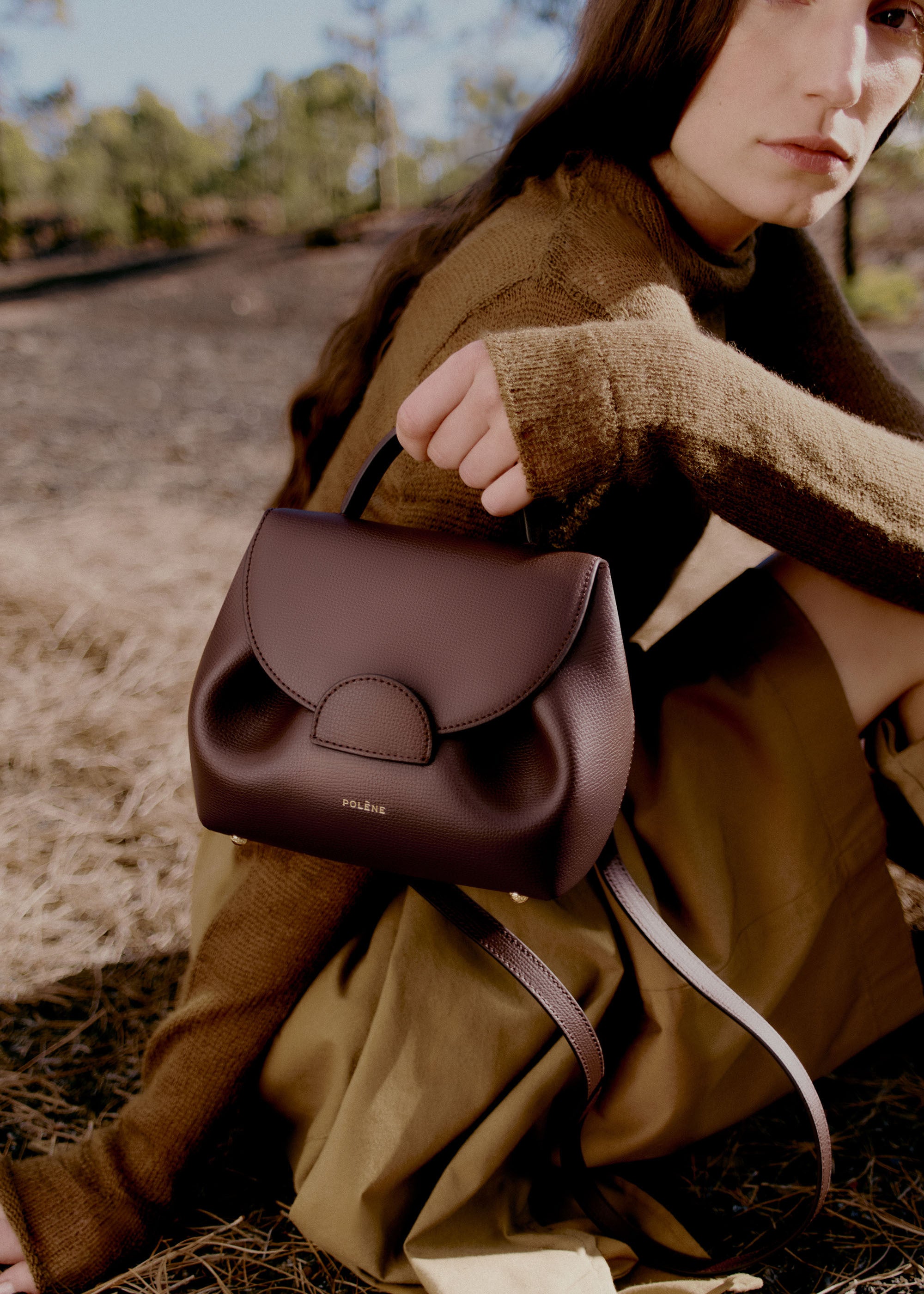 Polène | バッグ - Numéro Un Nano - バーガンディ テクスチャード