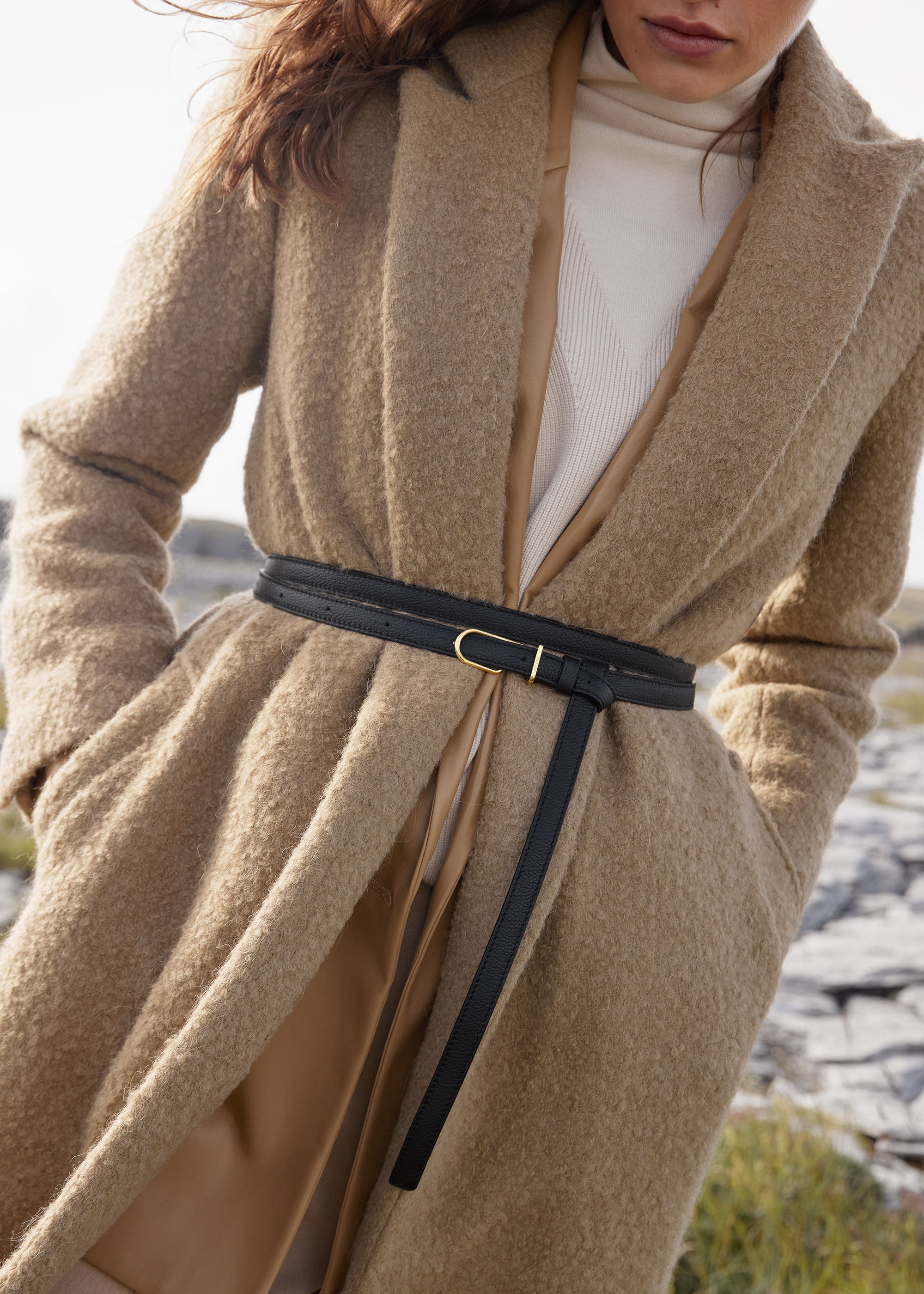 Polène | ベルト - Umi スキニー - ブラック テクスチャード