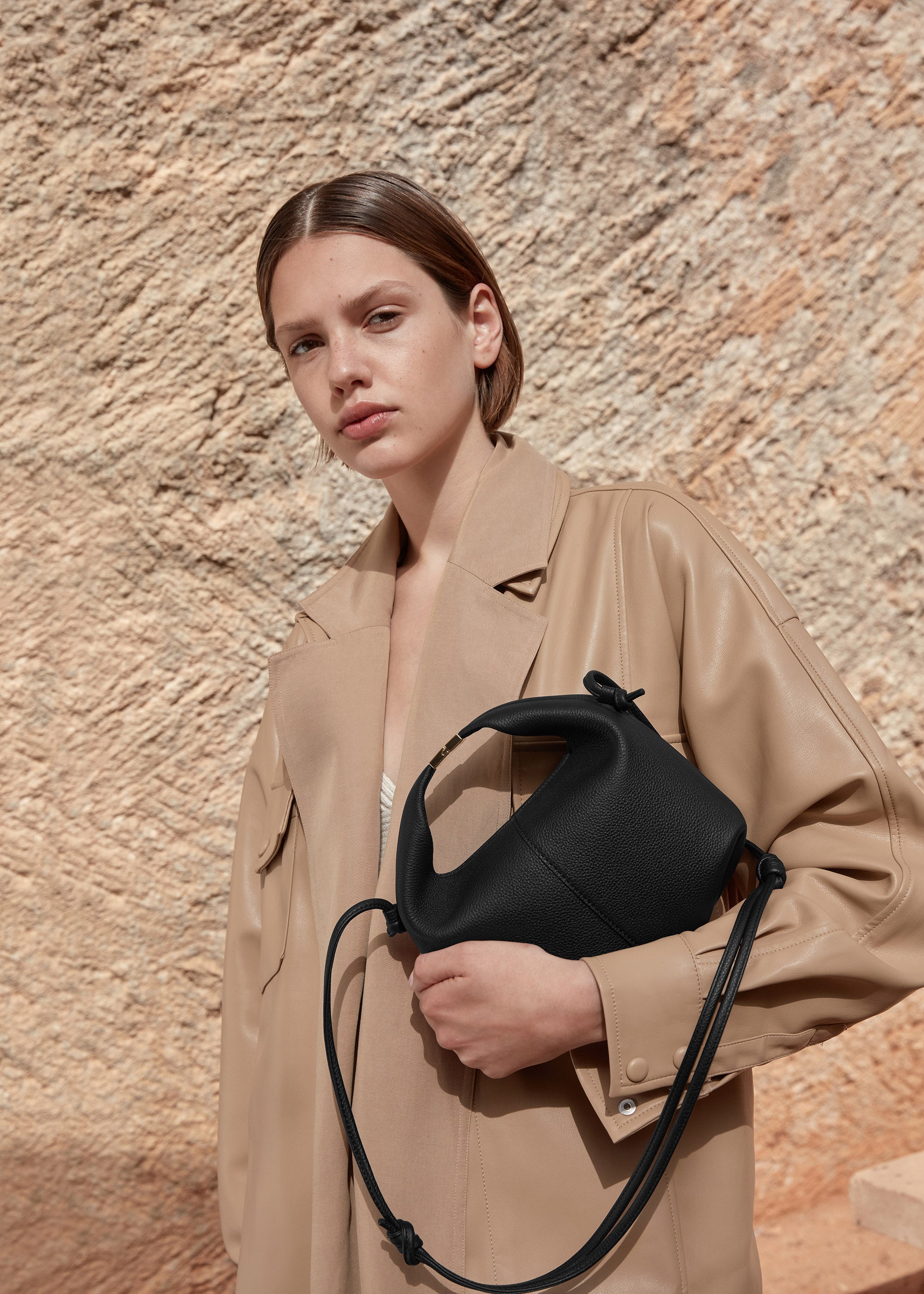 Polène | バッグ - Béri - ブラック テクスチャード