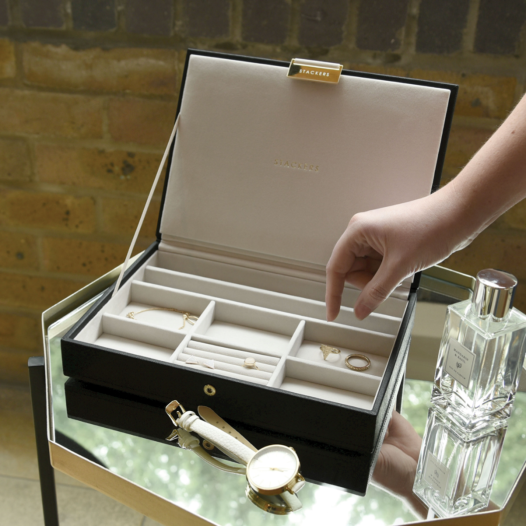 Stackers Black Classic Jewellery Box Lid – STACKERS LONDON