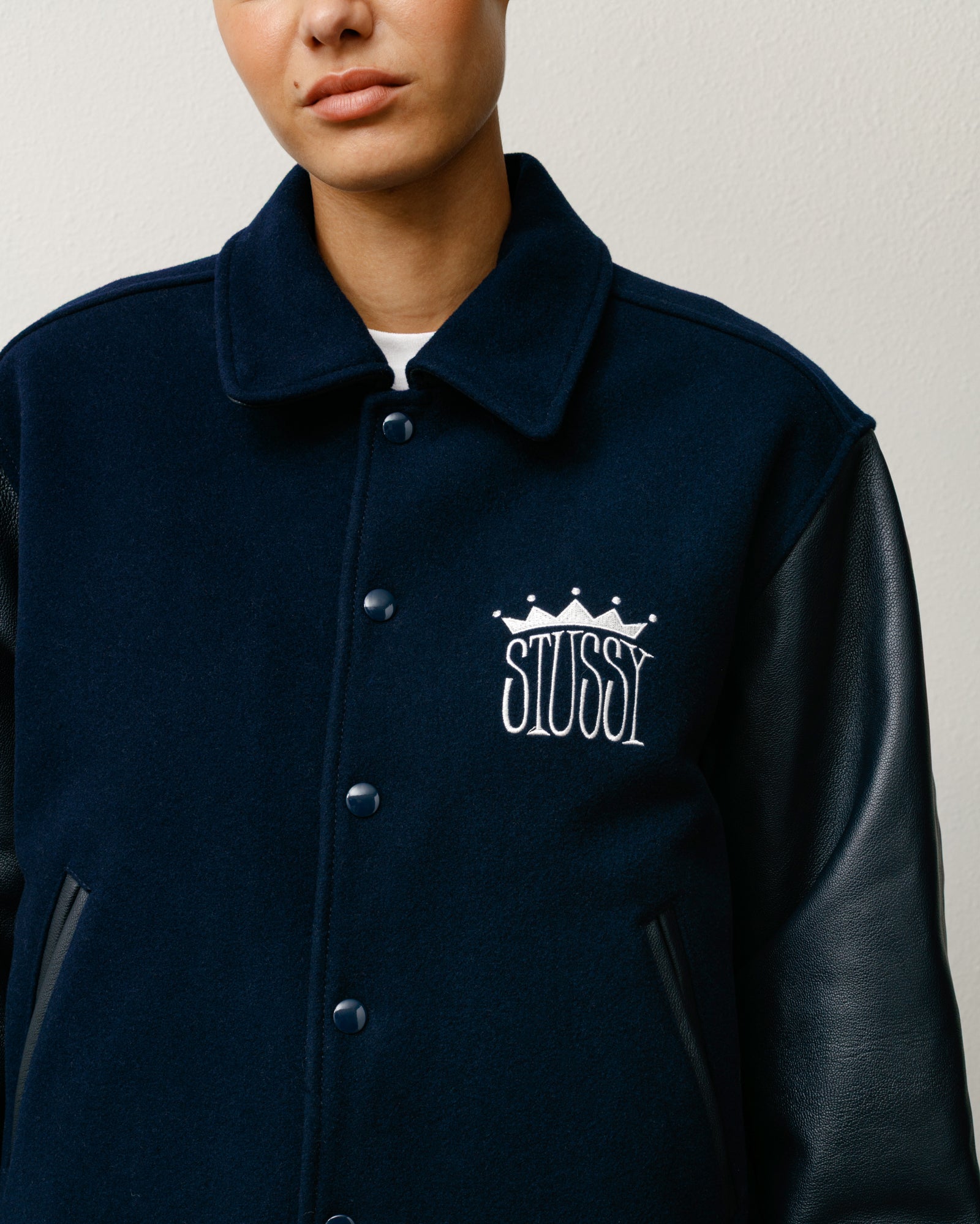 King Varsity Jacket – Navy | Outerwear | Stüssy Japan