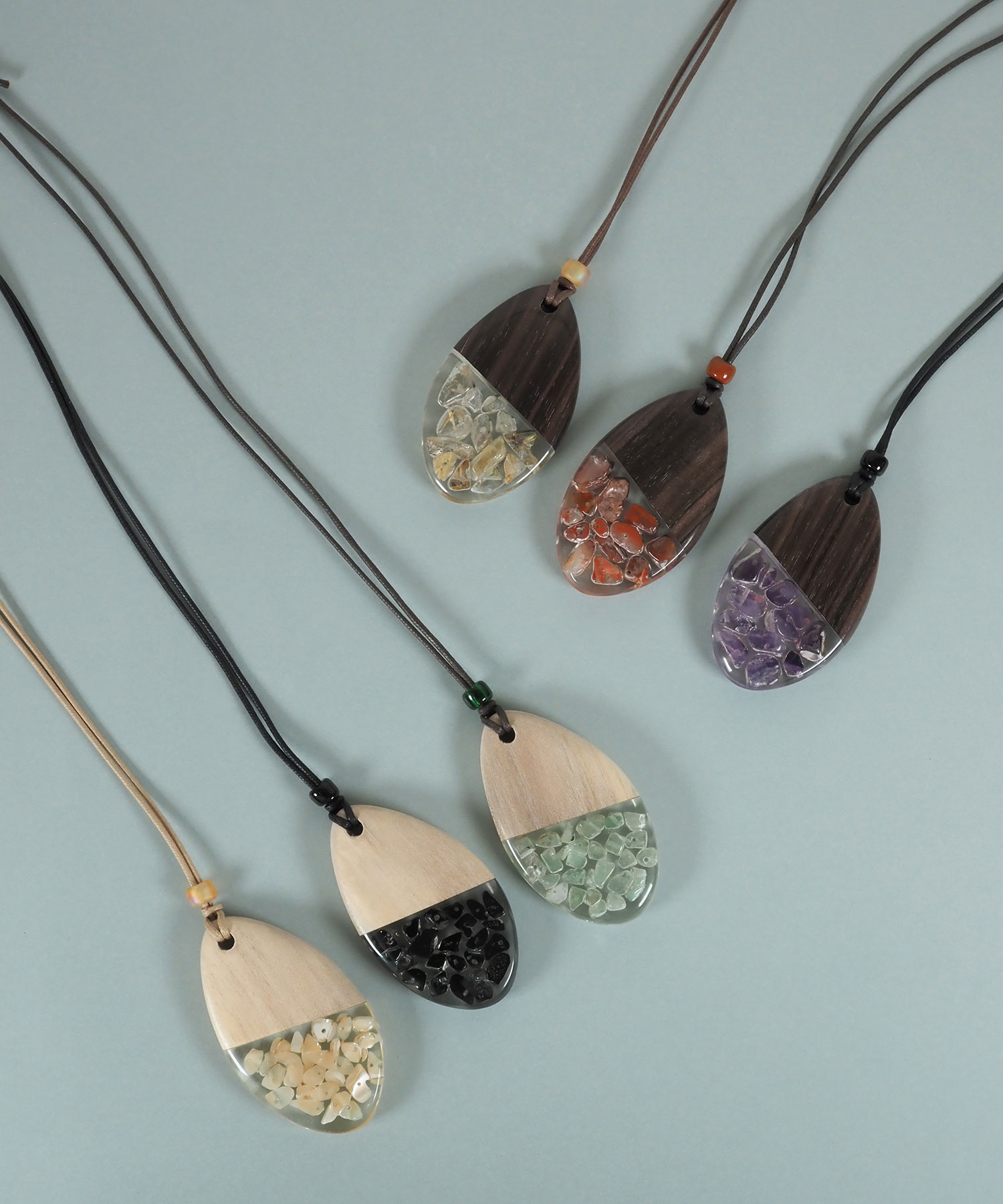 ウッドレジンミックスネックレス【JUNO PREMIUM】 ｜ JUNOアクセサリー