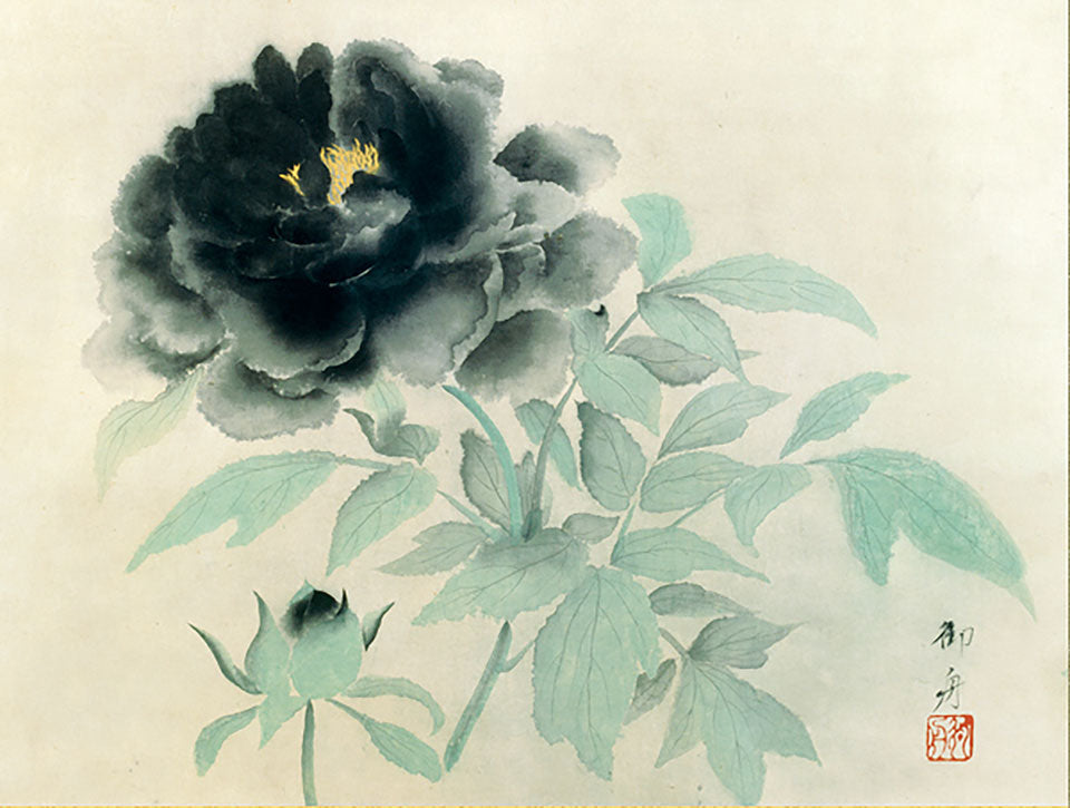 名画複製画掛け軸 黒牡丹 速水御舟 – 寿鳳人形の東芸