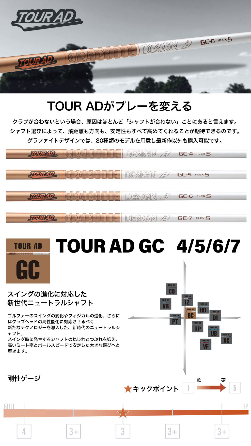 ピン PING スリーブ付きシャフト 2024 グラファイトデザイン ツアーAD