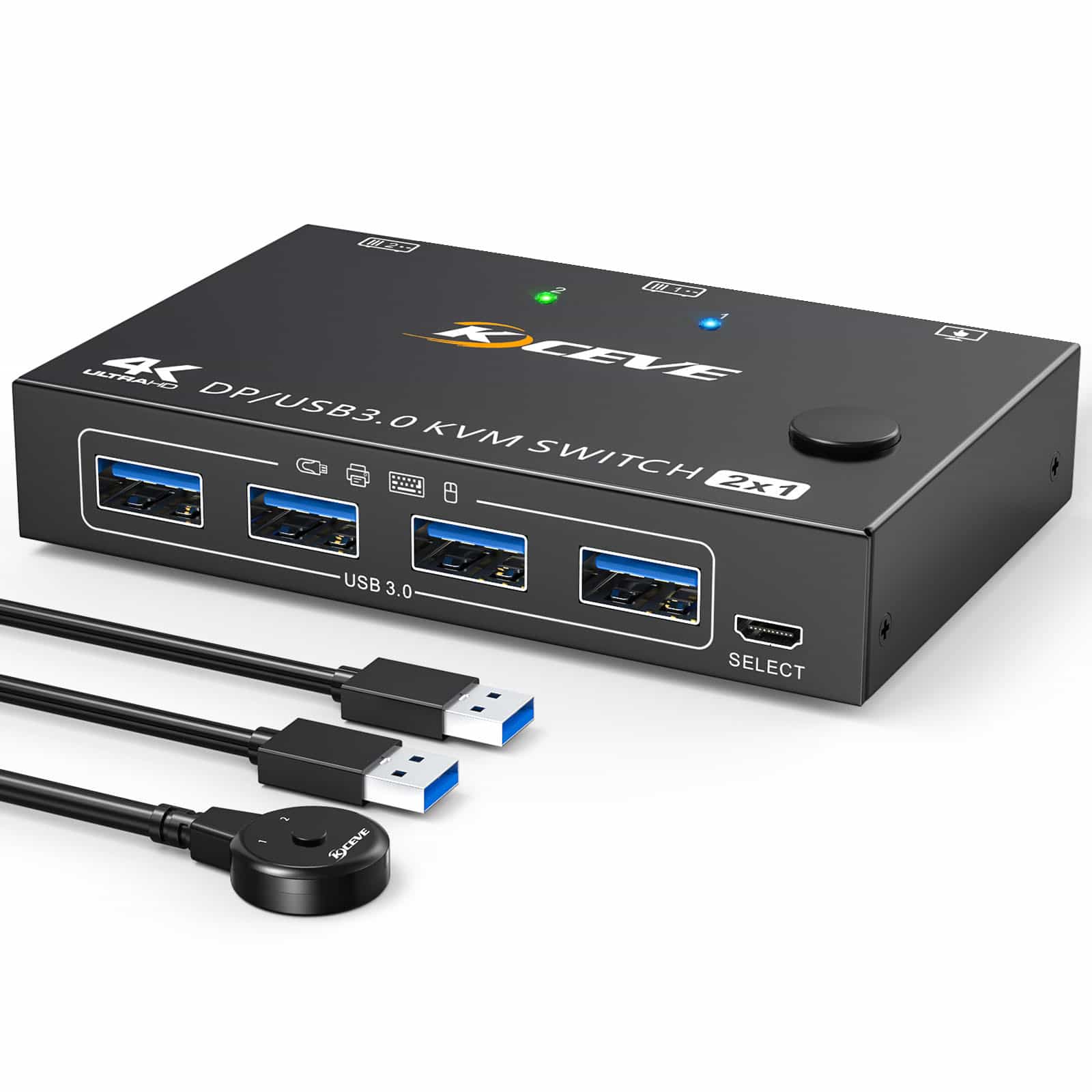2 Ports USB3.0/Displayport DP KVM Switch – Kceve.com