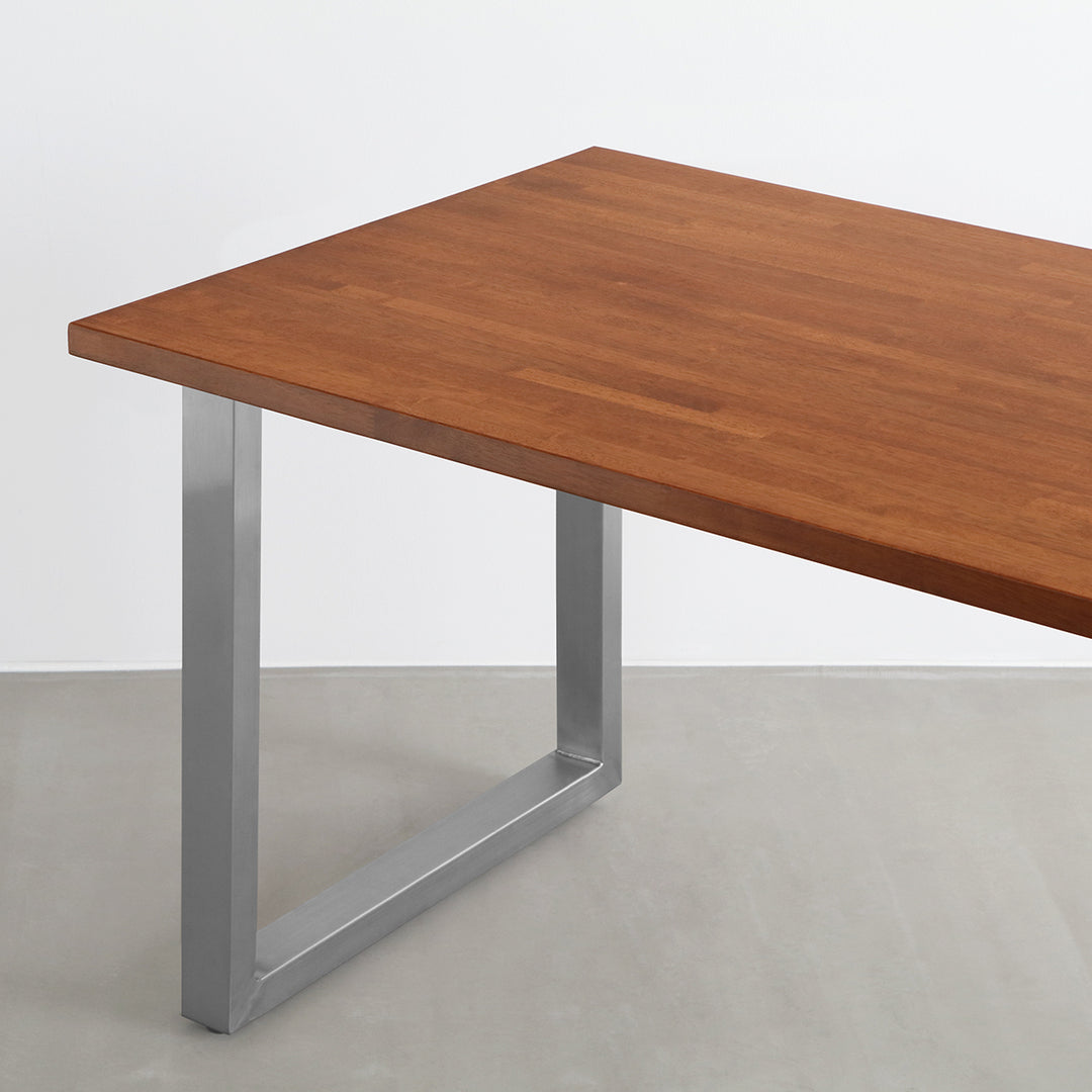 THE TABLE / ラバーウッド ブラウン × Stainless × W181 - 200cm
