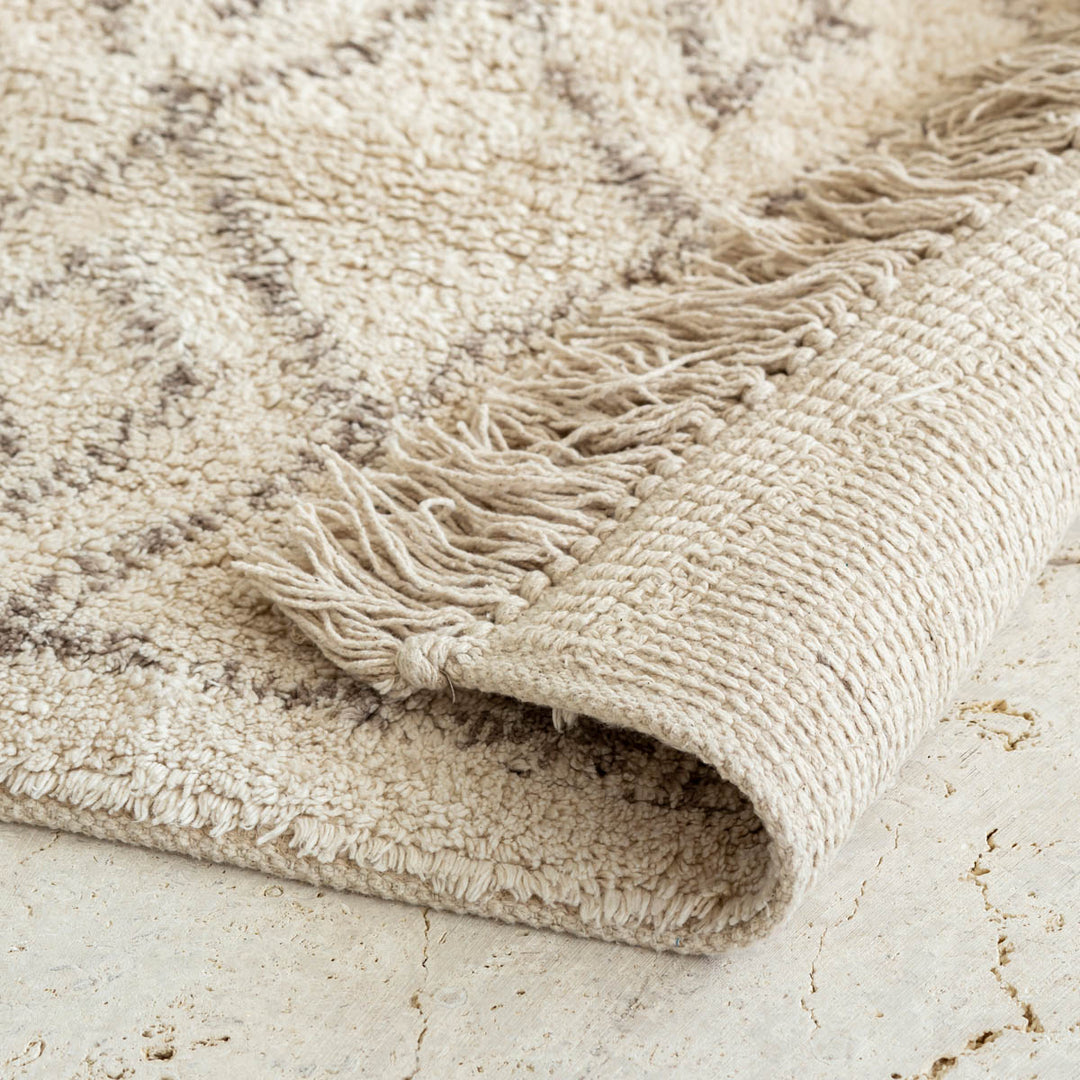 Beni Ourain Style Moroccan Rug - Beige 140×200 – KANADEMONO