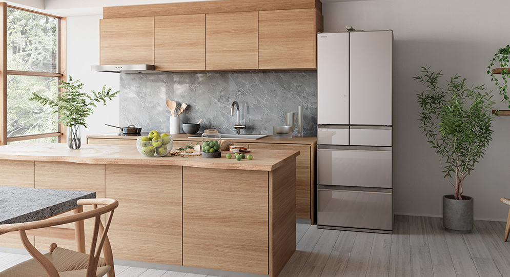 特長：インテリアに調和するデザイン ： 冷蔵庫 ： 日立の家電品