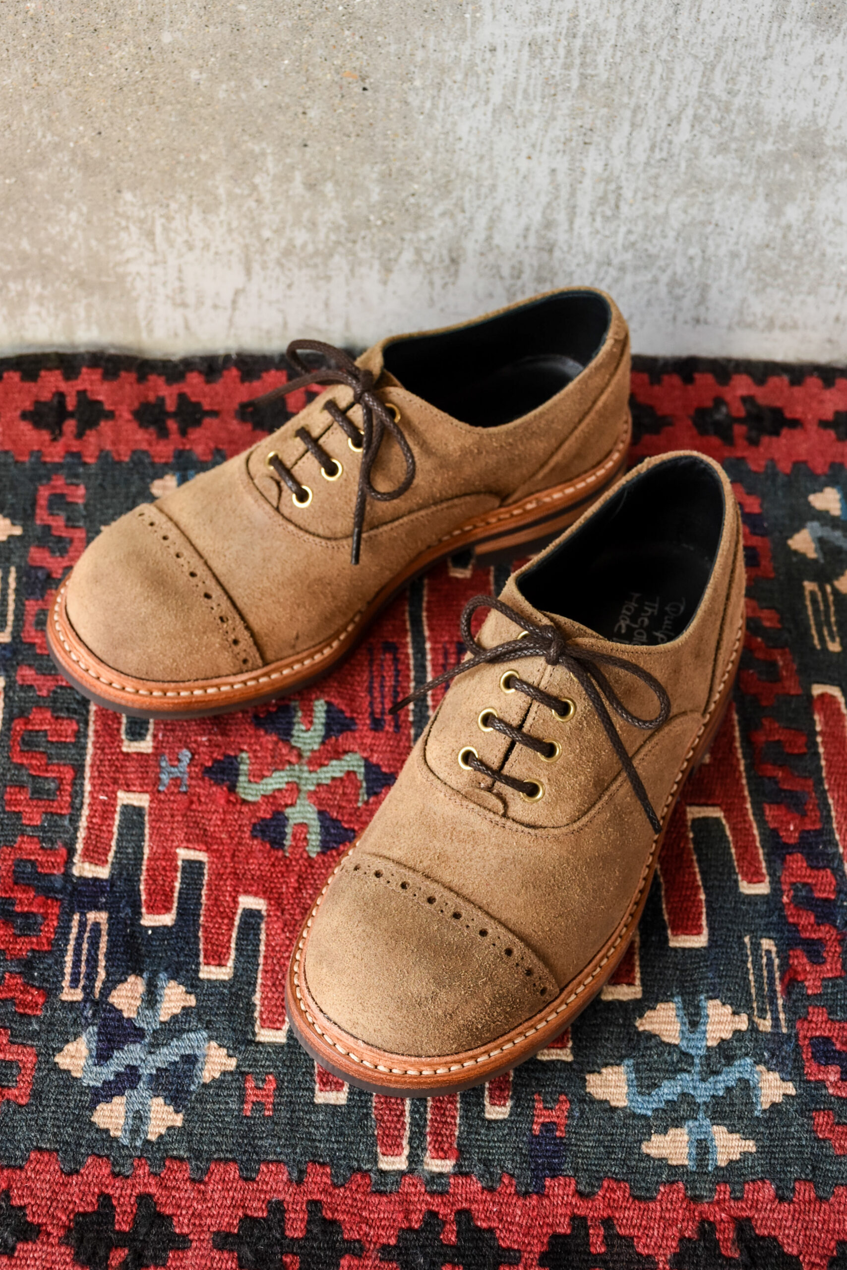 QUILP by Tricker's M7401 Oxford Shoe Waxed Suede Peanuts | kado