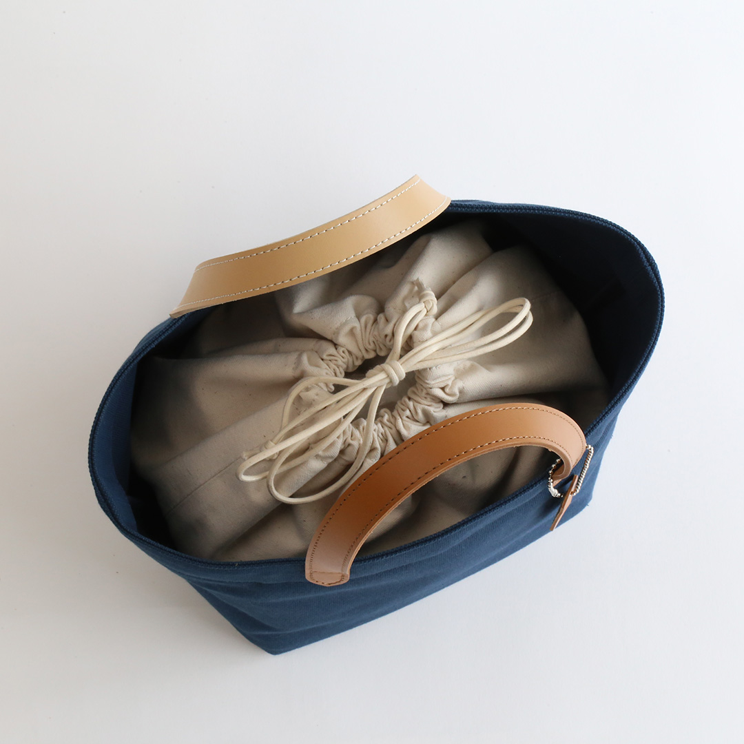 8号帆布の巾着ミニトート | 香久山鞄