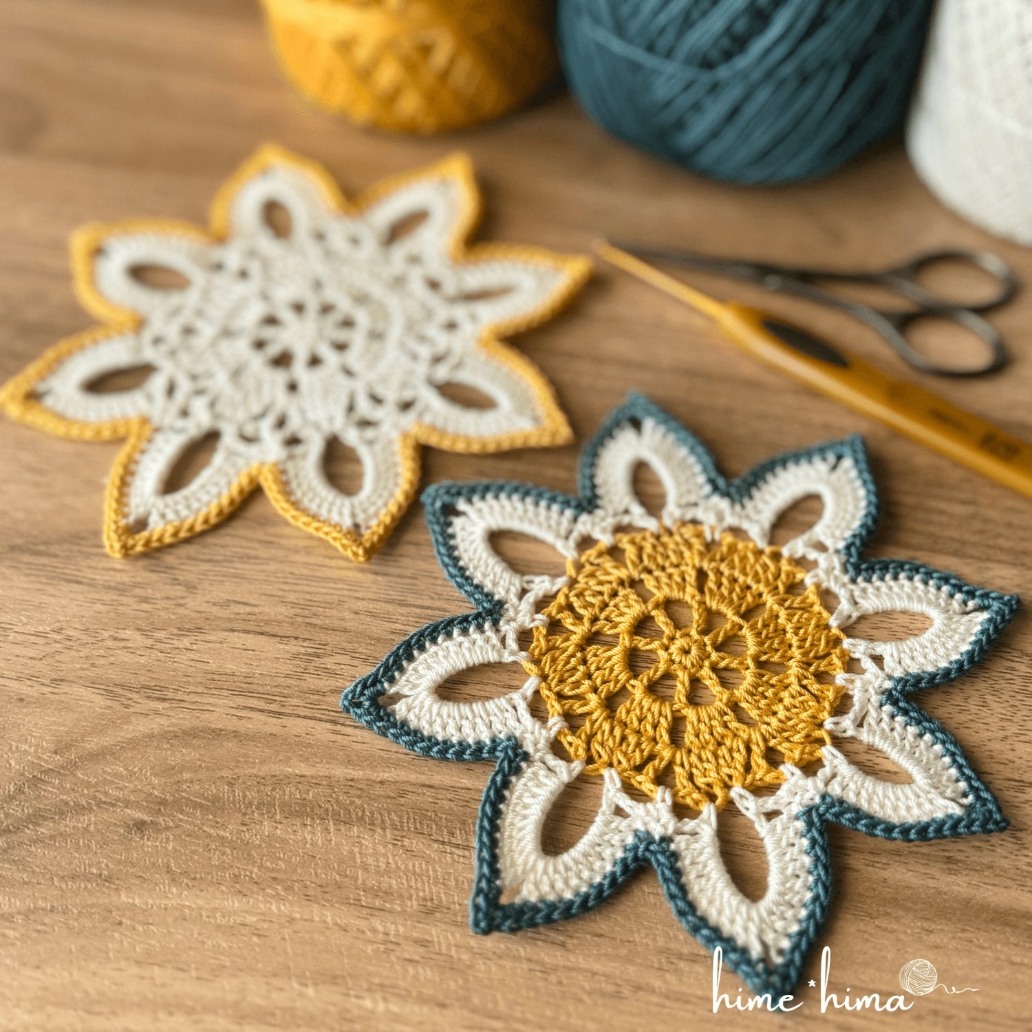 リリーっぽい花びらの形のドイリー（#doily_029）｜レース編み・かぎ