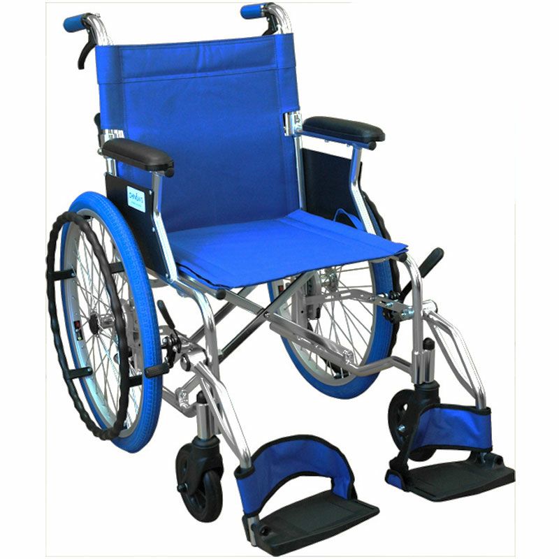 非課税】カラーコンパクト自走用車椅子 パレット ブルー | 快適空間