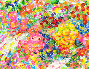 ロッカクアヤコ「無題」アクリル32×41.4cm 2017年