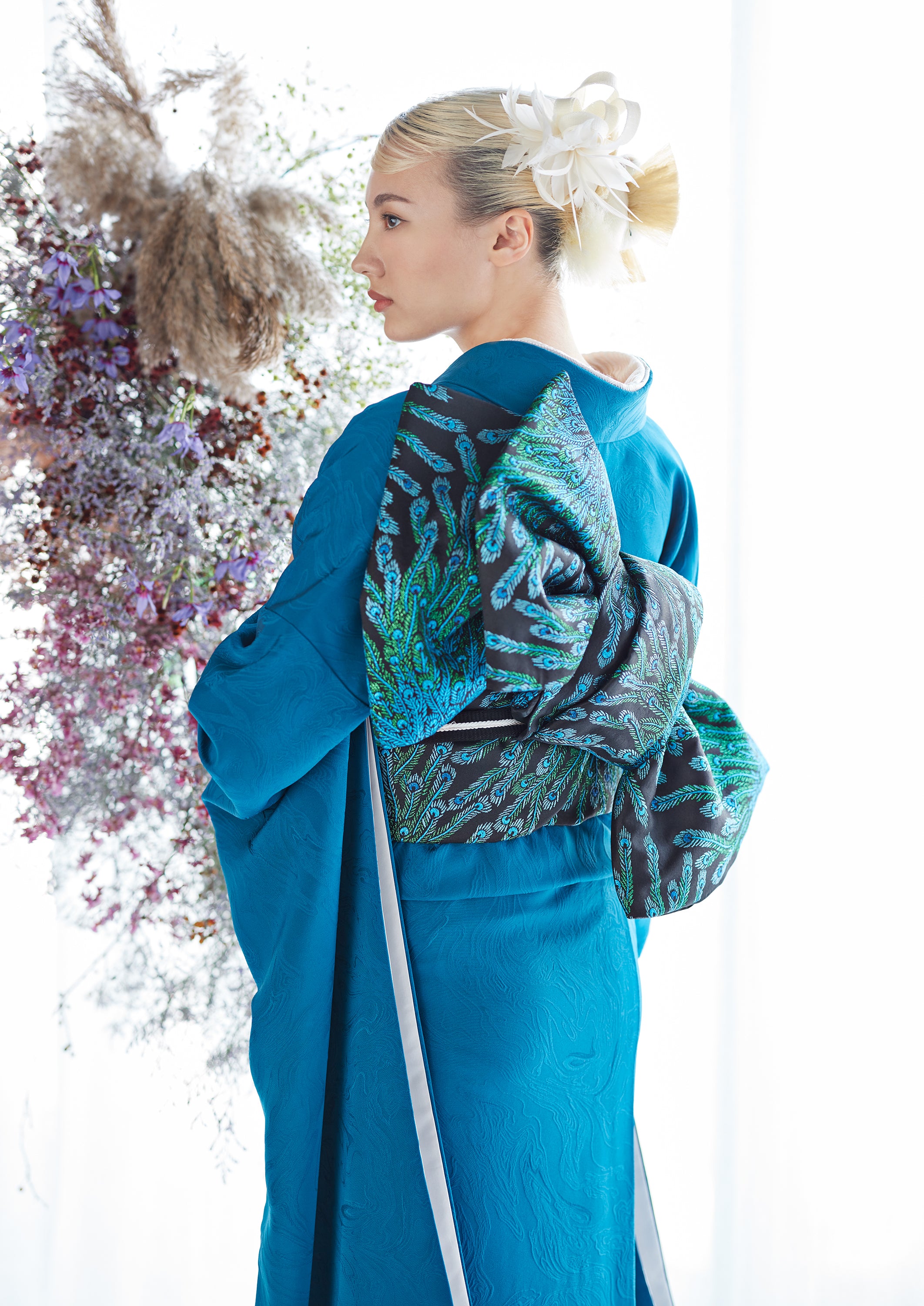 袋帯｜西陣織｜青孔雀｜KAPUKIオリジナル｜お仕立て代込み