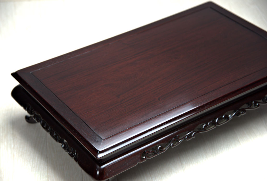 花台: 紫檀 史郎作 唐草 1.8尺 平台 大阪唐木指物工芸 no.8776 / 唐木