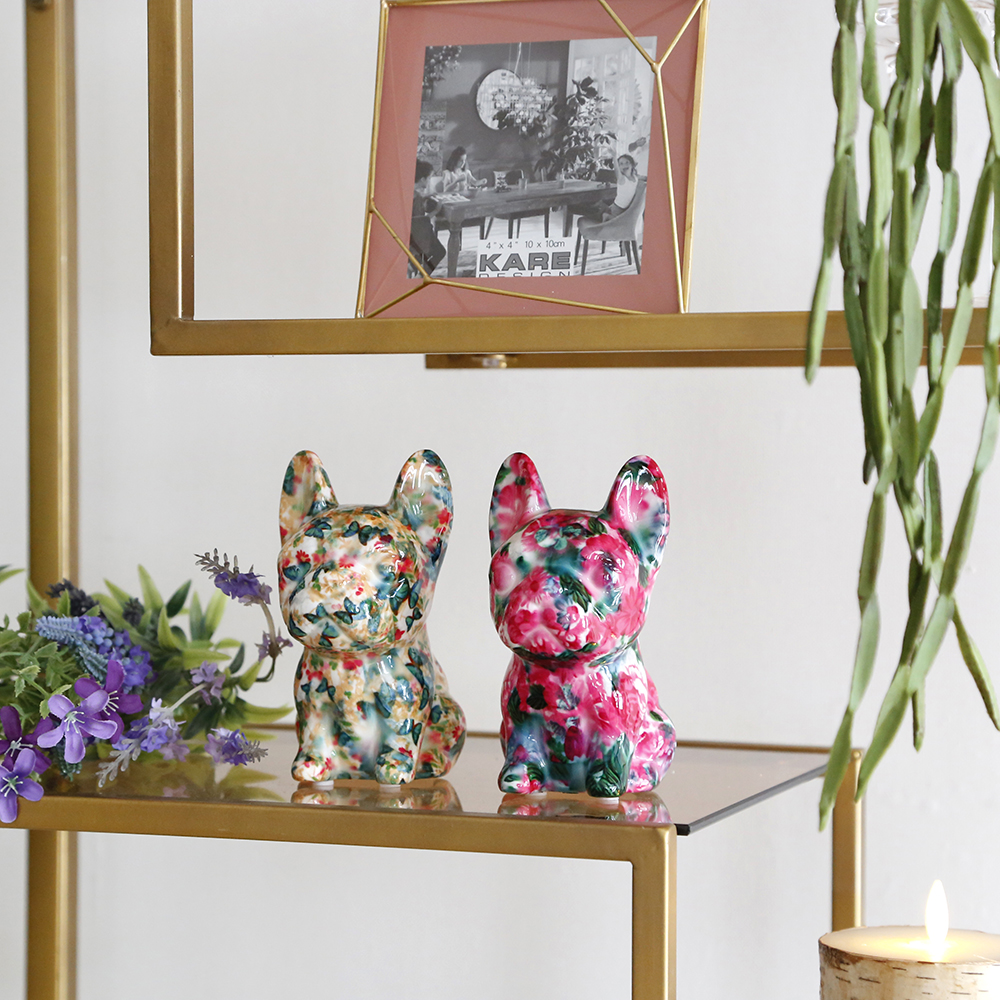 昭和レトロポップヴィンテージ イヌ 犬 置物 ブルー オブジェ 貯金箱