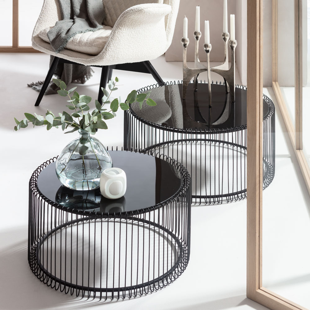 ワイヤーブラック (2/Set) ローテーブル/コーヒーテーブル - ロー