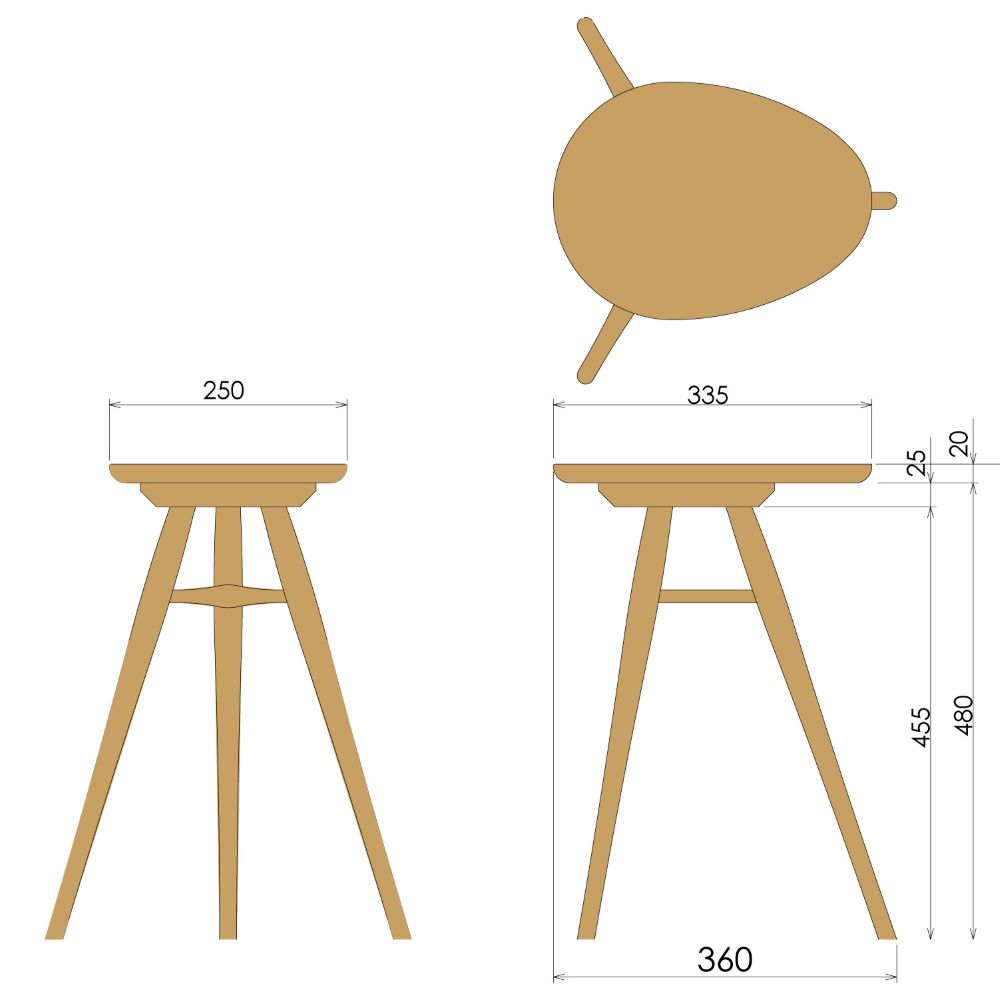 SELECTION エッグテーブル JLT89K(ウォールナット+オーク) – 柏木工