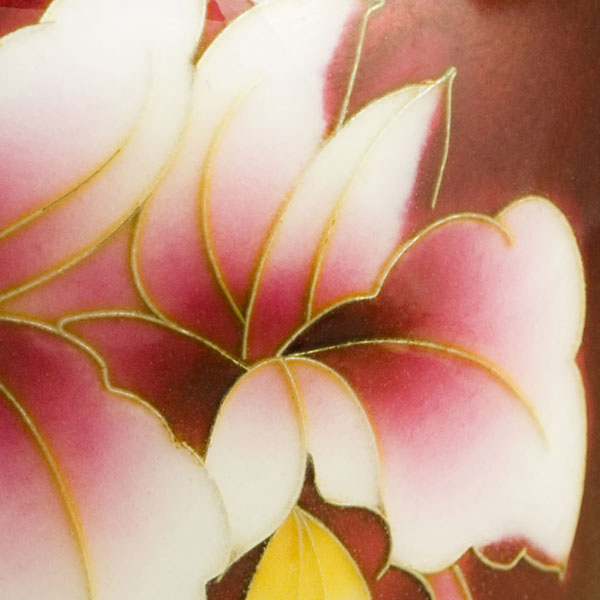 6寸並形赤透け カトレア 花瓶 | 製品 | 加藤七宝製作所ウェブサイト