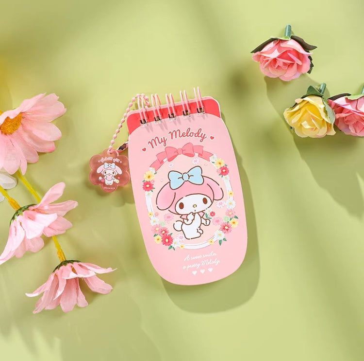 Sanrio Romantic Flower Mobile Mini Notebook | My Melody Kuromi