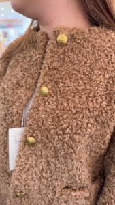 ♡alfa♡ミラオーウェン♡金釦ノーカラーコンパクトボアジャケット