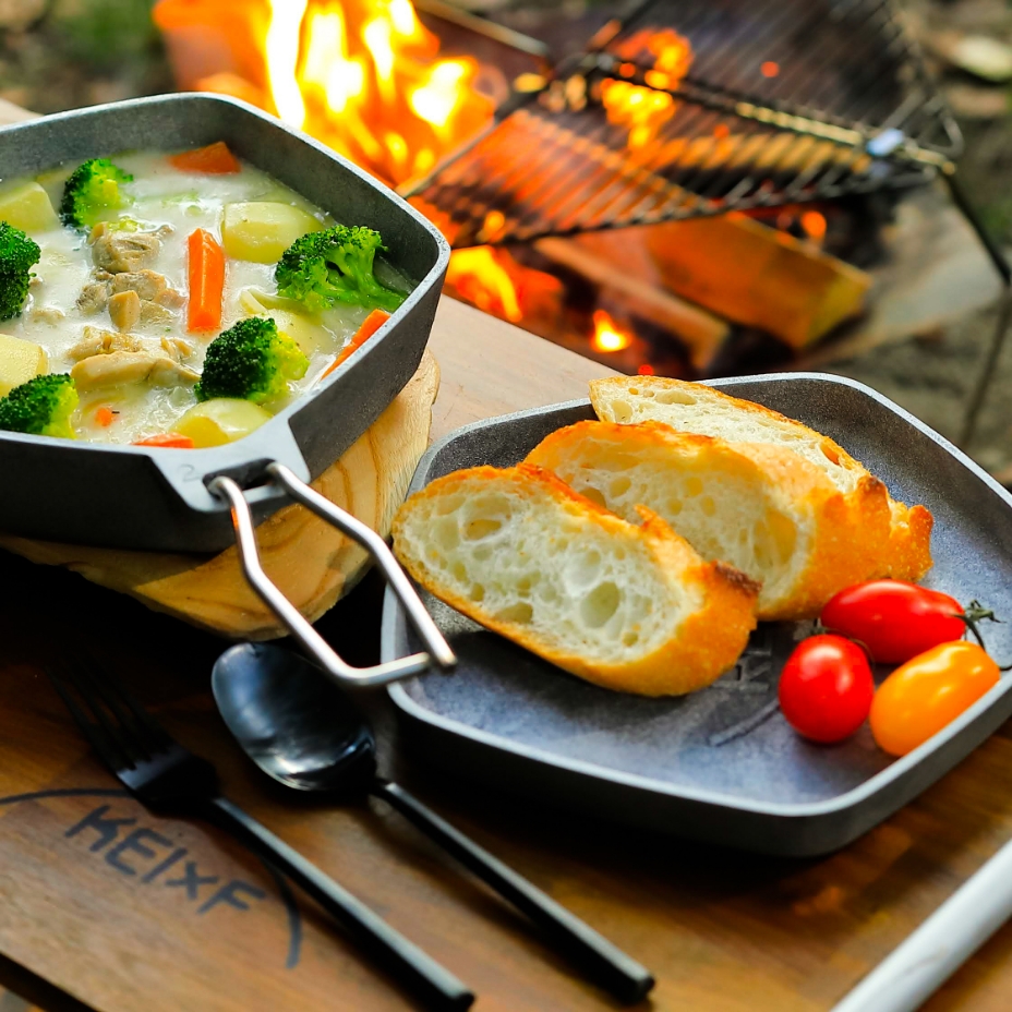 7way】アルミ製極厚スキレット（深型 ・取手つき） | KEI × F