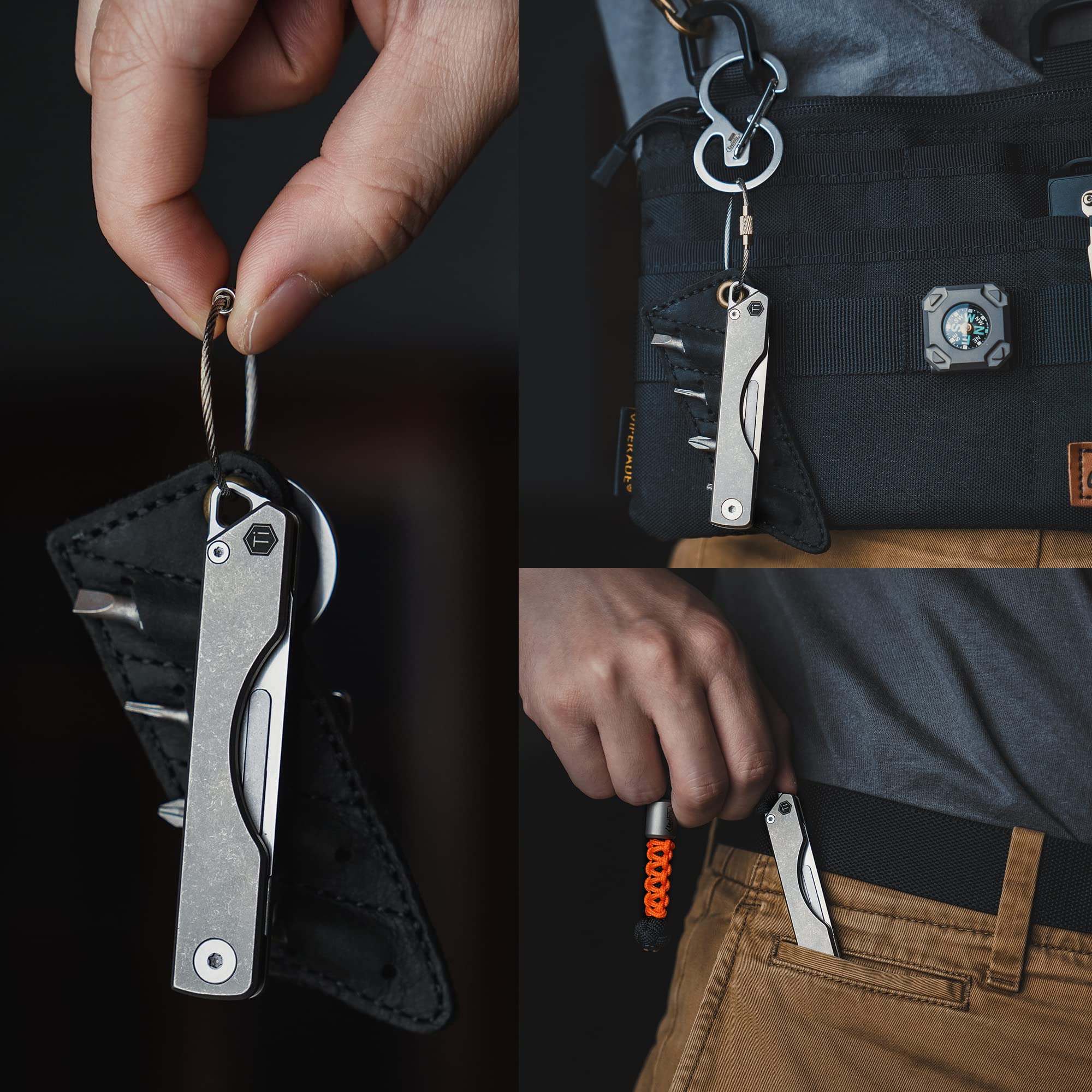 KeyUnity KM01 Titanium EDC Keychain Clip Set for Everyday Carry
