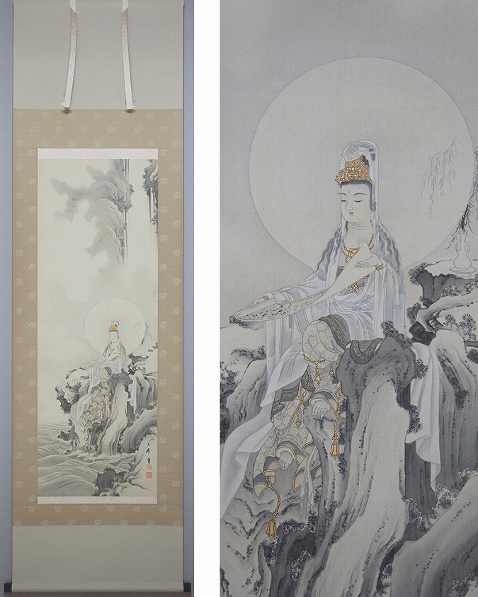 清挙 楊柳観音図 | 掛軸(掛け軸)販売／表装ご依頼は掛軸いっぷく掛軸