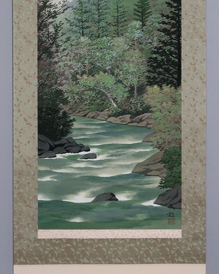 小暮成起 青緑山水 | 掛軸(掛け軸)販売／表装ご依頼は掛軸いっぷく掛軸