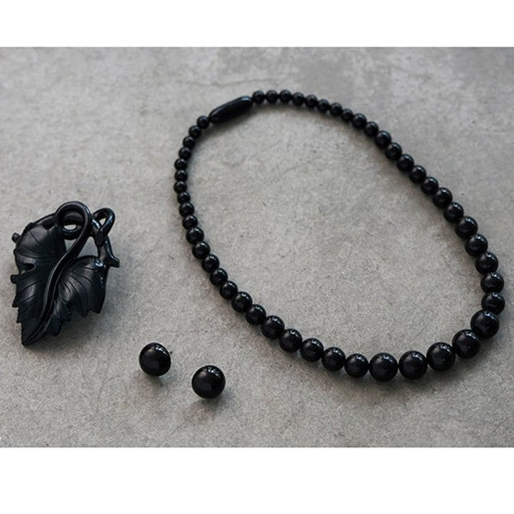 ヴィクトリアンジェット【3点セット】ネックレス・ピアス/イヤリング