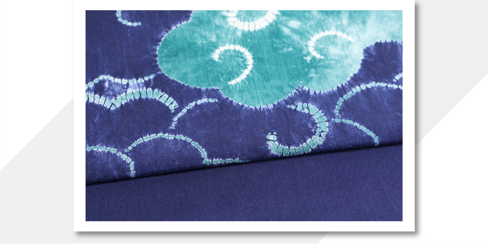 藤井絞り 正絹 九寸名古屋帯 絞り染め 雲玄 紺×青緑