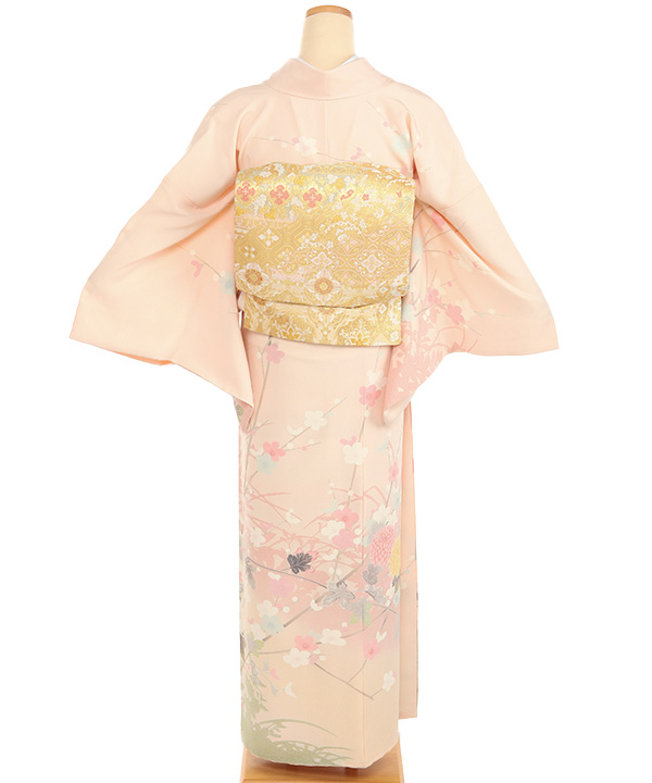 訪問着レンタル｜ピンクに菊 加賀友禅｜H0359｜L｜宅配着物レンタル